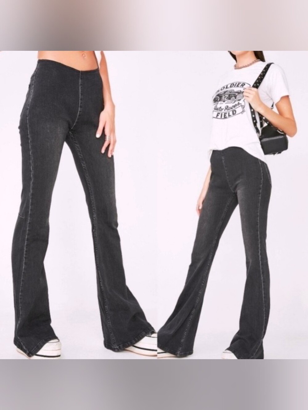 new vintage.Free People Penny Pull-On Flare Jeans .